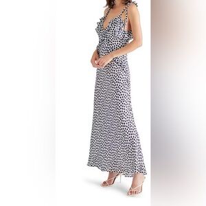 Steve Madden Black and White Spotted Maxi Dress